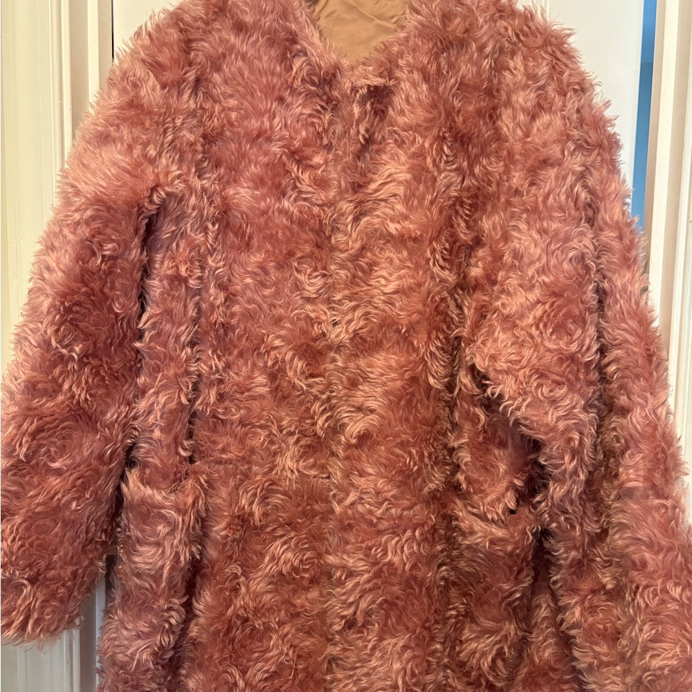 Stella McCartney Pink Faux Fur Coat